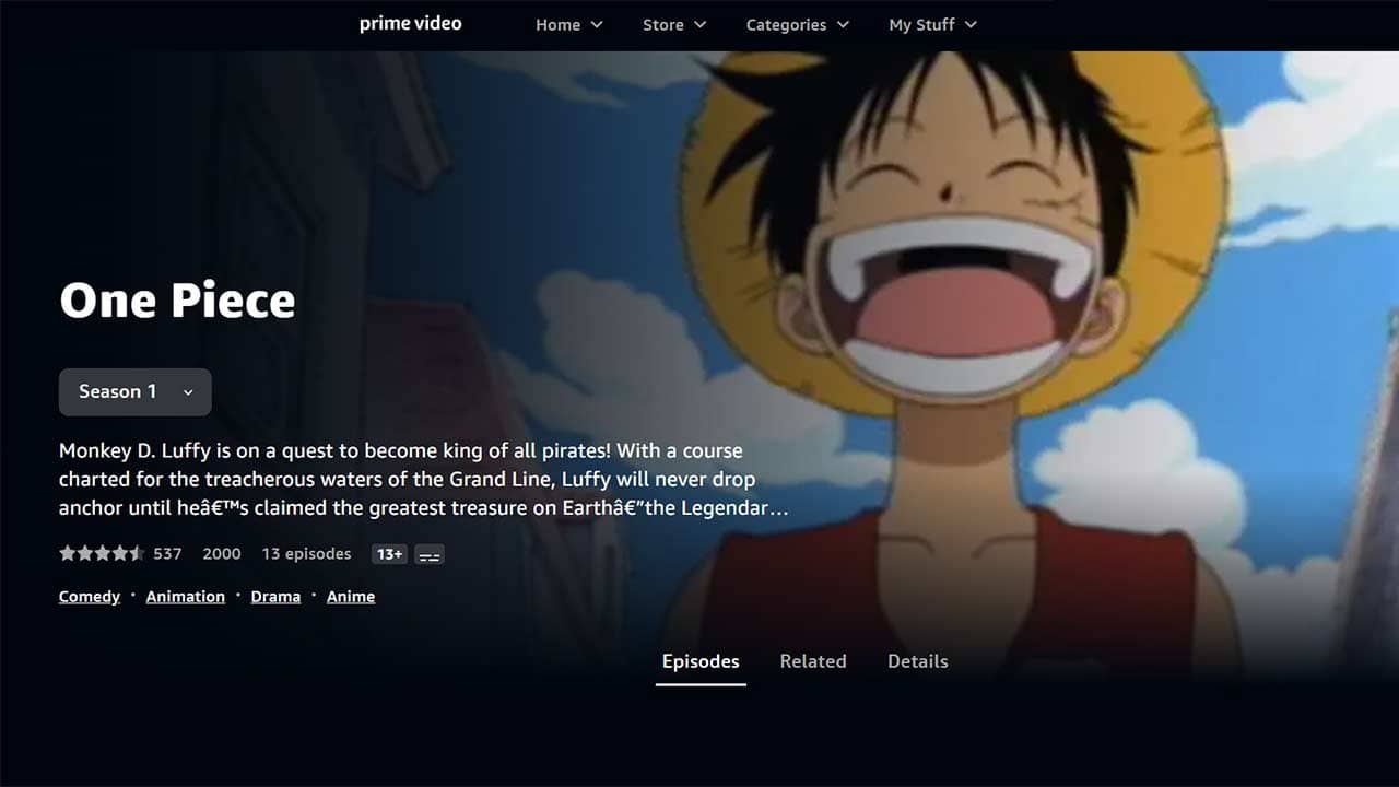 One Piece Amazon Prime