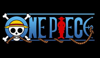 One Piece logo black background